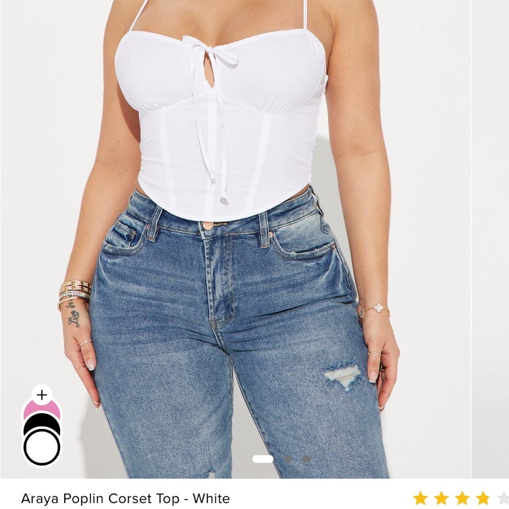 Fashion Nova White Sleeveless Bustier Bodysuit
